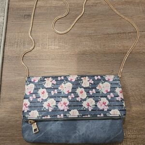 Floral Blue Crossbody Bag